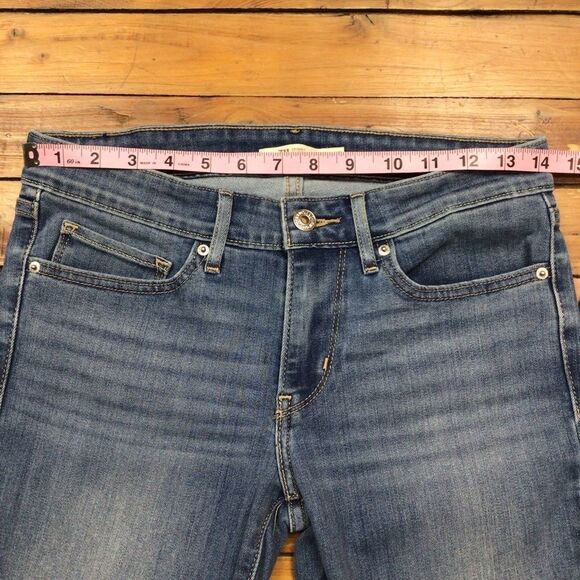 LEVI’S 711 jeans mid rise skinny flattering body hugging stretchy blue denim 27 - Picture 5 of 13